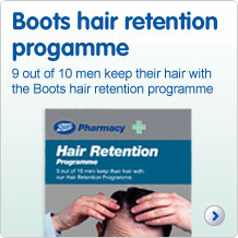 Boots hair retention programme: 9 out of 10 men keep their hair with the Boots hair retention programme
